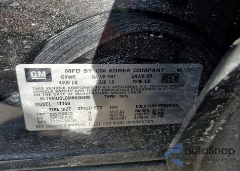 2021 Chevrolet Trailblazer Rs z USA, uszkodzony, nr VIN KL79MUSL8MB026489